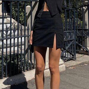 NWT Lioness Lola Mini Skirt Black Denim Size Small